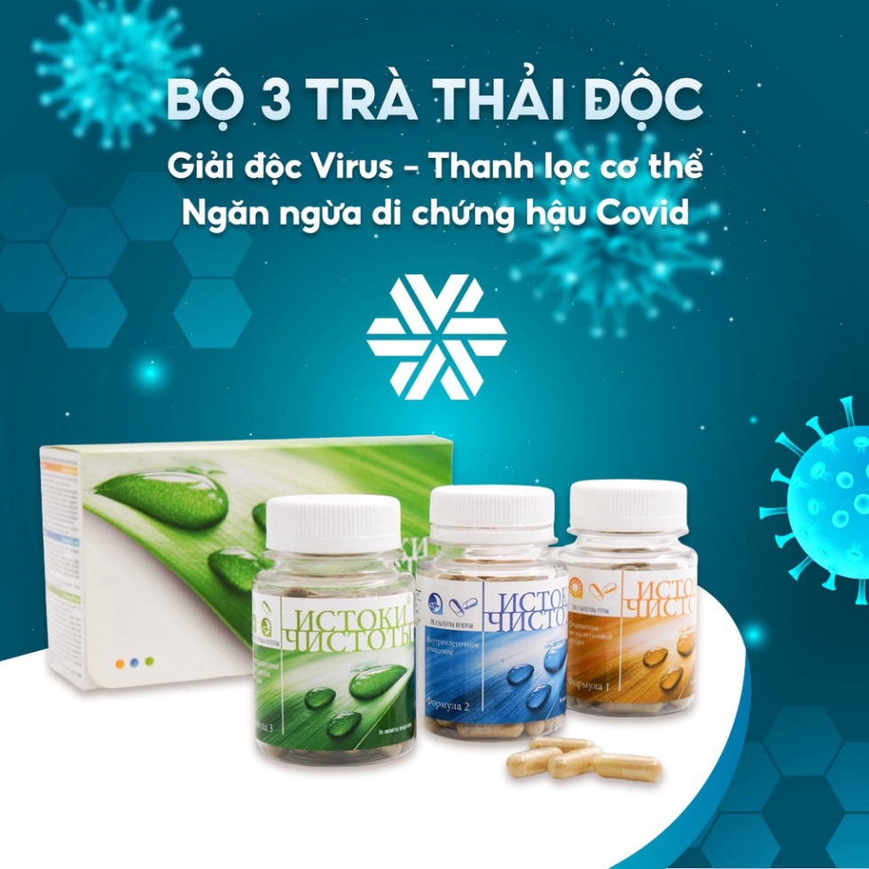 Bộ 3 trà thải độc Renaissance Triple Set - Siberian Wellness - 180 viên