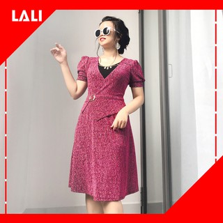 Đầm trung niên dáng xòe tay phồng, Váy xòe trung niên nhũ dự tiệc