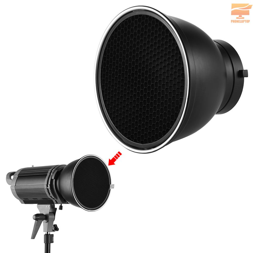 Chóa đèn ngàm Bowens phản chiếu tiêu chuẩn 7'' với lưới tổ ong 60 độ dành cho studio