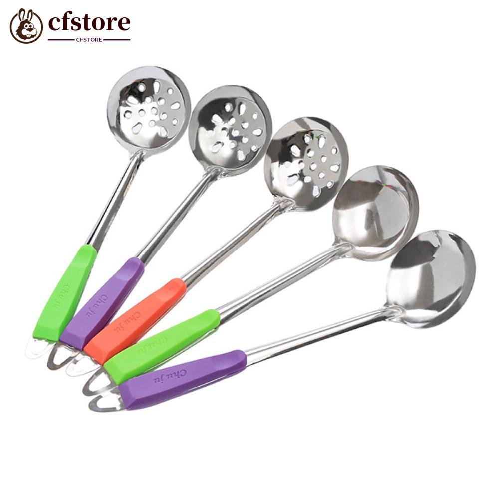 Muỗng Múc Canh Bằng Thép Không Gỉ Nhiều Màu Sắc Có Lỗ Treo Tiện Dụng Cho Nhà Bếp P8Z4