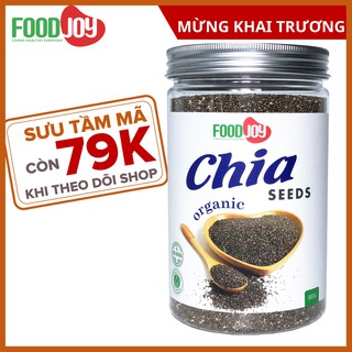 Hạt Chia đen FoodJoy nhập khẩu Nam Mỹ loại 1, hạt nở đều, không vón cục, giúp bổ sung dinh dưỡng và giảm cân hiệu quả