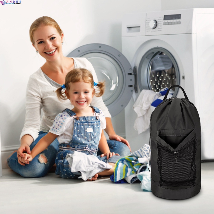 Túi đựng quần áo giặt có dây đeo nhỏ gọn cho sinh viên đại học