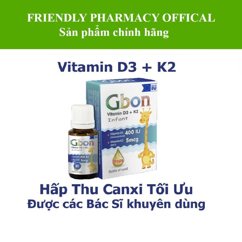 Vitamin D3 K2 GBON – Giúp hấp thụ Canxi, giảm vặn mình quấy khóc, giúp phát triển xương răng cho bé (10ml)