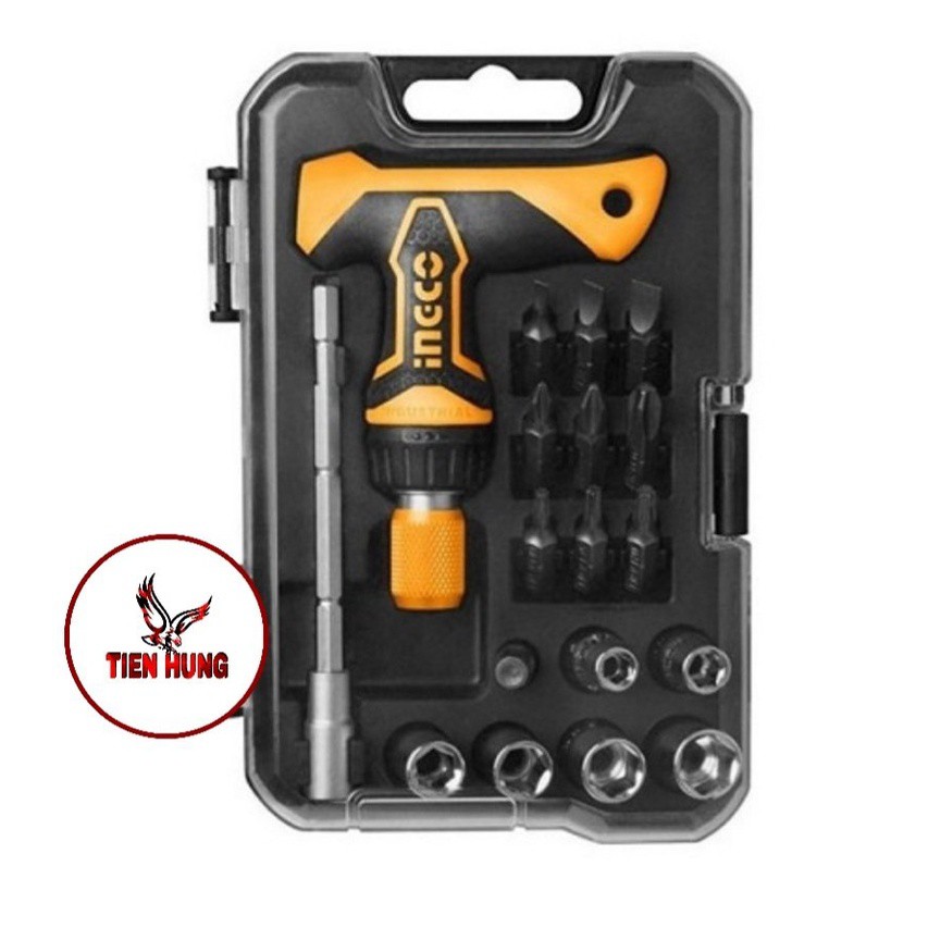 TH Bộ tuốc nơ vít tay cầm chữ T 18 chi tiết INGCO HKSDB0188 GIATRITHUC