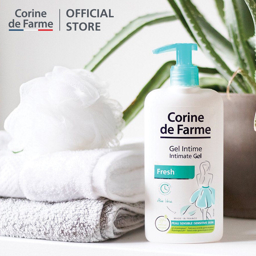 Corine de Farme Intimate Gel Fresh - Dung dịch vệ sinh phụ nữ làm sạch và khử mùi vùng kín 250ml