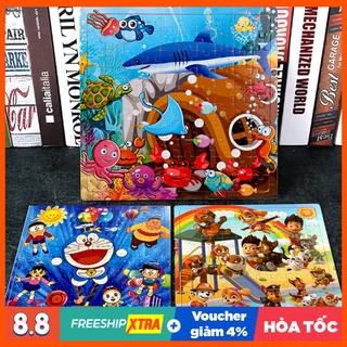 100 miếng] Đồ chơi tranh ghép hình gỗ puzzle - Bộ ghép hình - Tranh xếp hình
