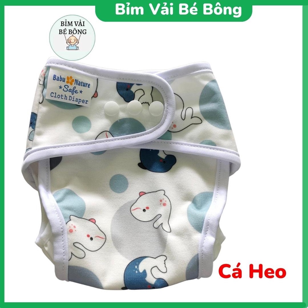 [ƯU ĐÃI] - Combo 10 Vỏ Bỉm Vải, Tã Vải Babu Nature Nature Có Vách Ngăn Chống Tràn Hiệu Quả, SIZE M,L (Chưa Kèm Lót Bỉm)