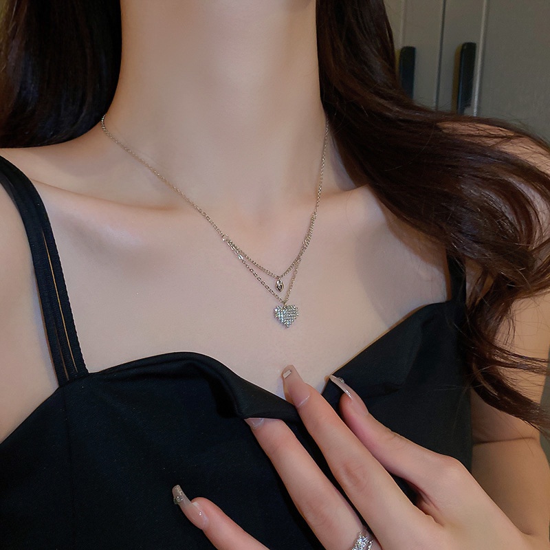 Dây chuyền phối mặt hình trái tim phong cách sang trọng nhẹ nhàng