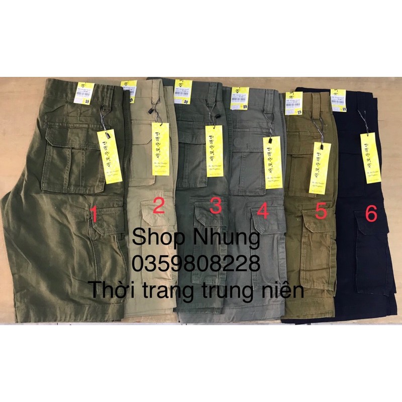 Quần ngố kaki túi hộp nam trung niên chất đẹp