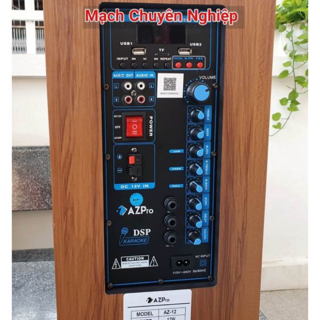 Loa kéo karaoke mini AZPro Bass 30 bluetooth Loa kẹo kéo di động thùng gỗ 3 tấc bản 2022