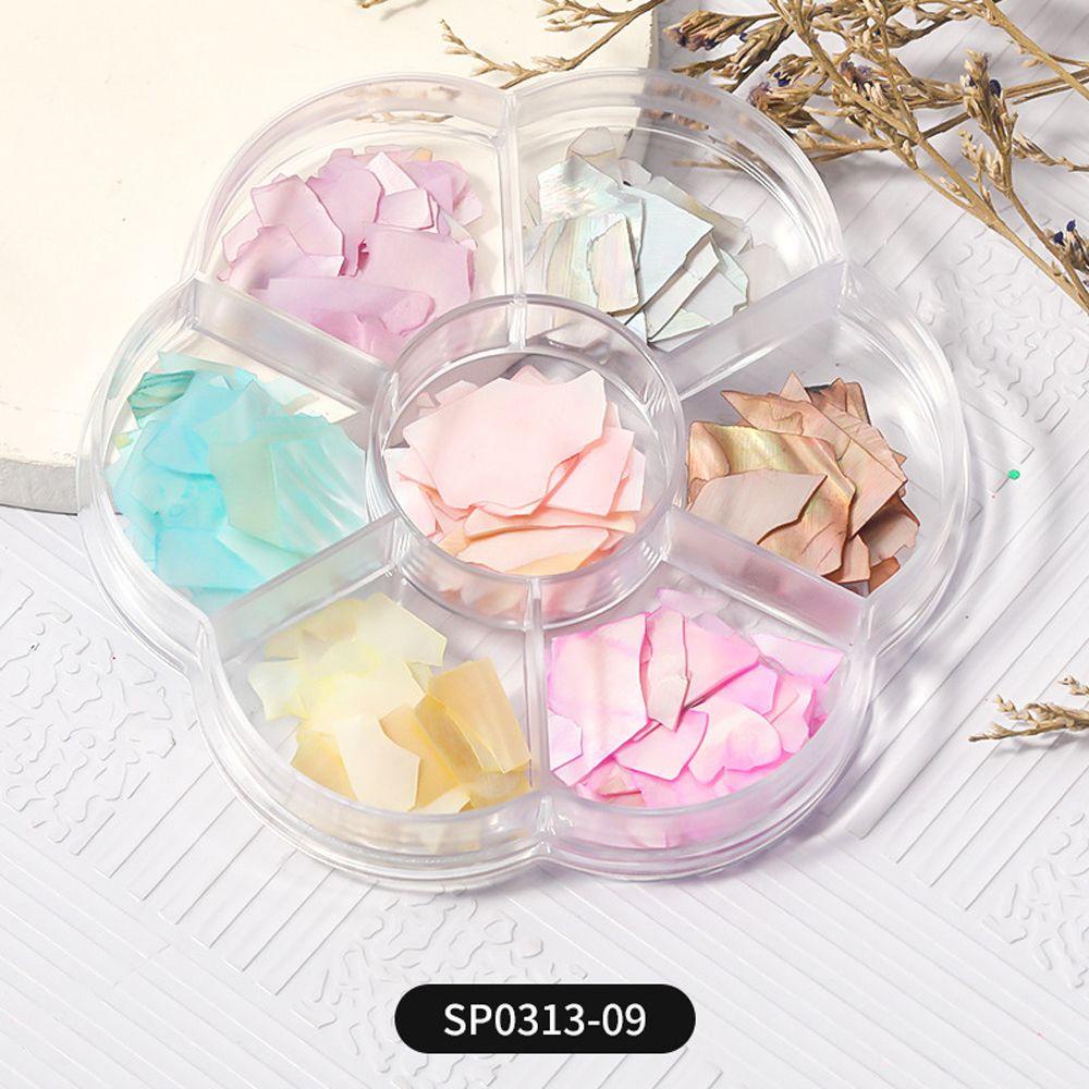 Hộp Phụ Kiện Trang Trí Móng Nghệ Thuật 7 Ngăn Họa Tiết Bướm Vỏ Sò Lấp Lánh Dễ Thương|Phụ Kiện Làm Móng Nghệ Thuật