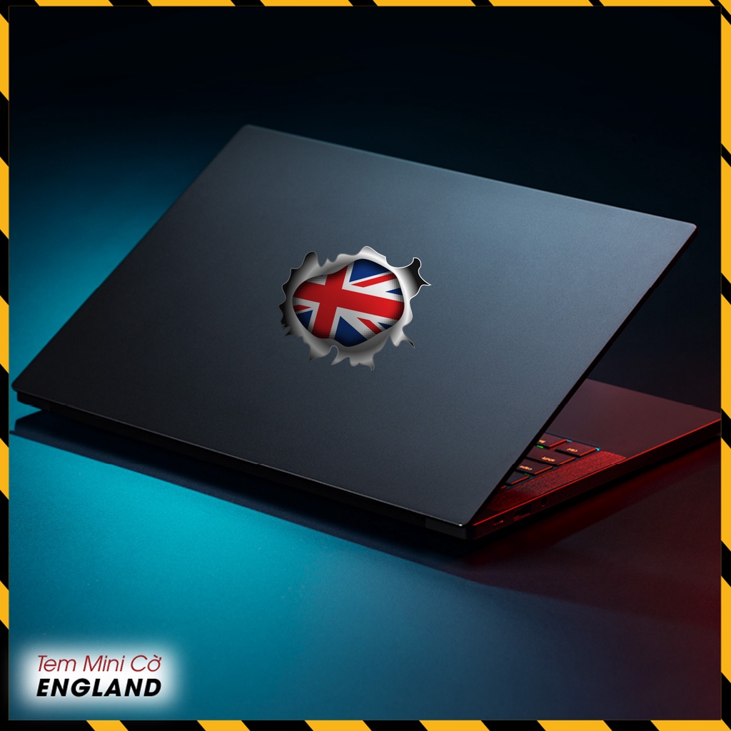Sticker Trang Trí Xe máy, Xe Điện, Laptop, Điện Thoại, Mũ Bảo Hiểm Mẫu Cờ Anh | Tem Dán Xe Hình Cờ England Dễ Dán