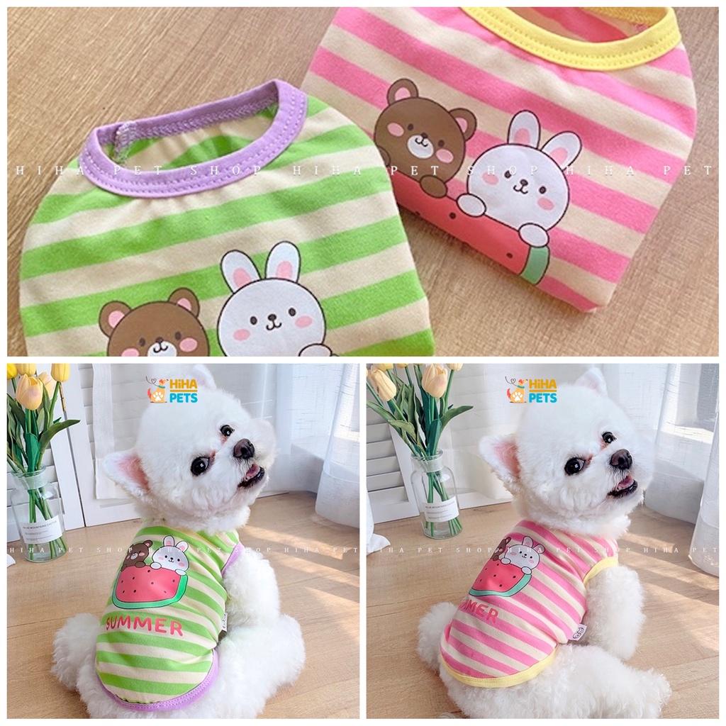 Áo Thun Ba Lỗ Cún Mèo Chất Liệu Thun Cotton Mát Mẻ Mùa Hè Quần Áo Thú Cưng Thời Trang Cao Cấp Hihapet.