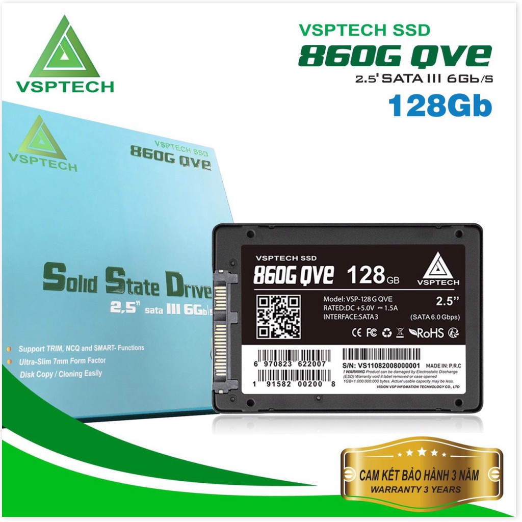 Ổ CỨNG SSD 128G VSPTECH TỐC ĐỘ CỰC NHANH MỎNG CỔNG SATA HDD MÁY TÍNH SSD HÀNG CHUẨN MẪU MỚI BÁN CHẠY