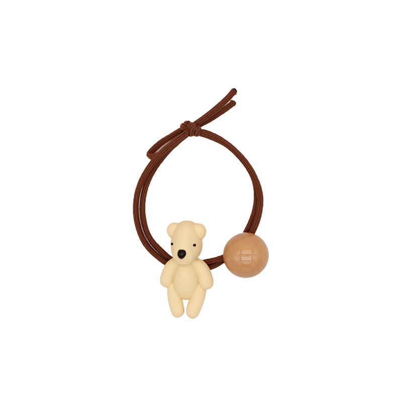 Dây buộc tóc hình gấu / hoa nhỏ màu cà phê thời trang dễ thương