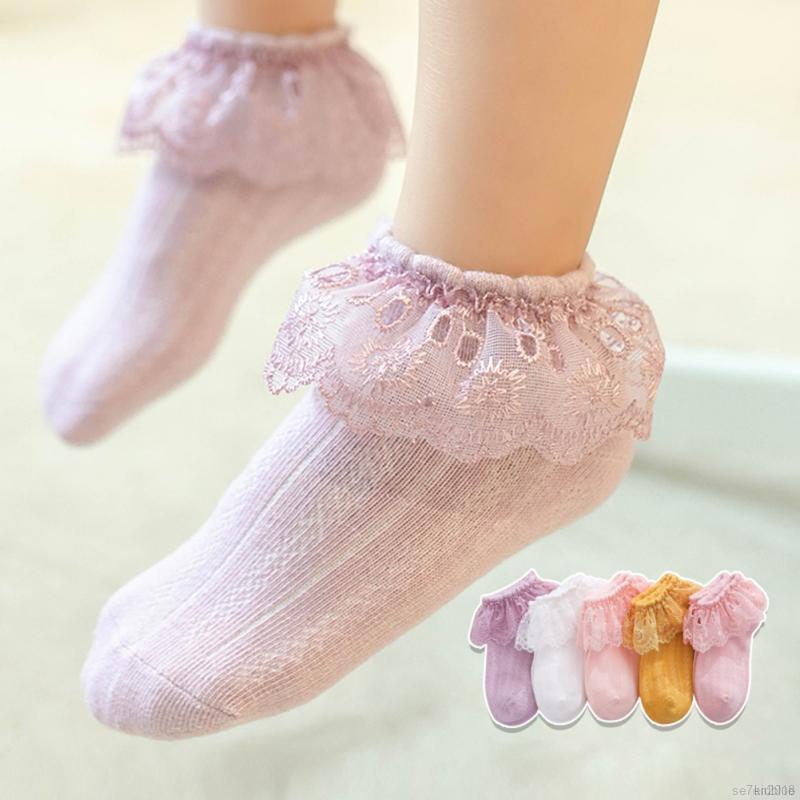 Vớ Cotton Phối Ren Mềm Mại Cho Bé