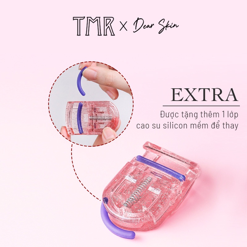 Kẹp bấm mi TMR, bấm lông mi và uốn mi 2 size bảng rộng và hẹp màu hồng xinh xắn (Glitter Pink)