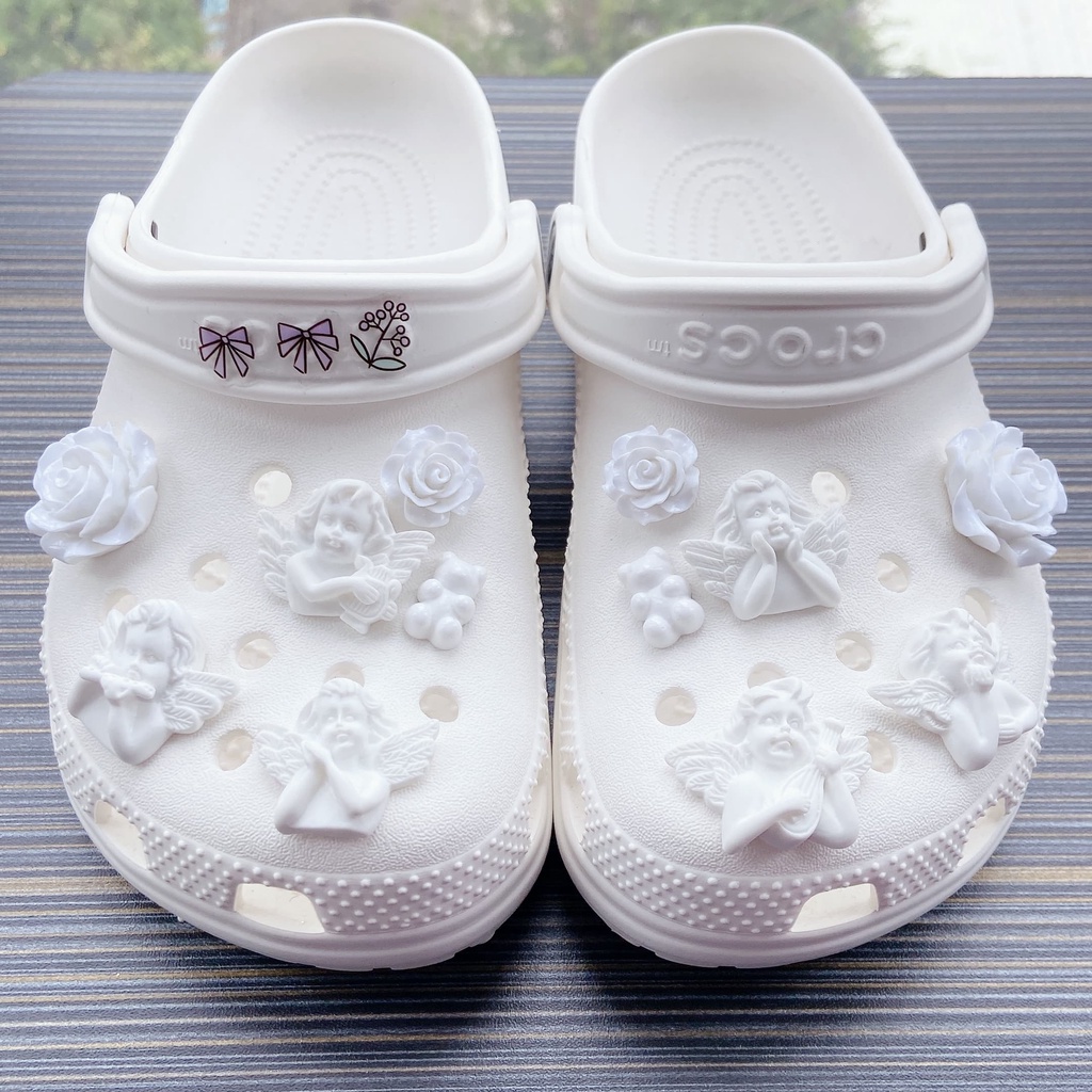 crocs sticker Bộ 12 Móc Khóa Giày Quyến Rũ DIYshoes sticker Accessories Stickers Sandals Shoe Decoration