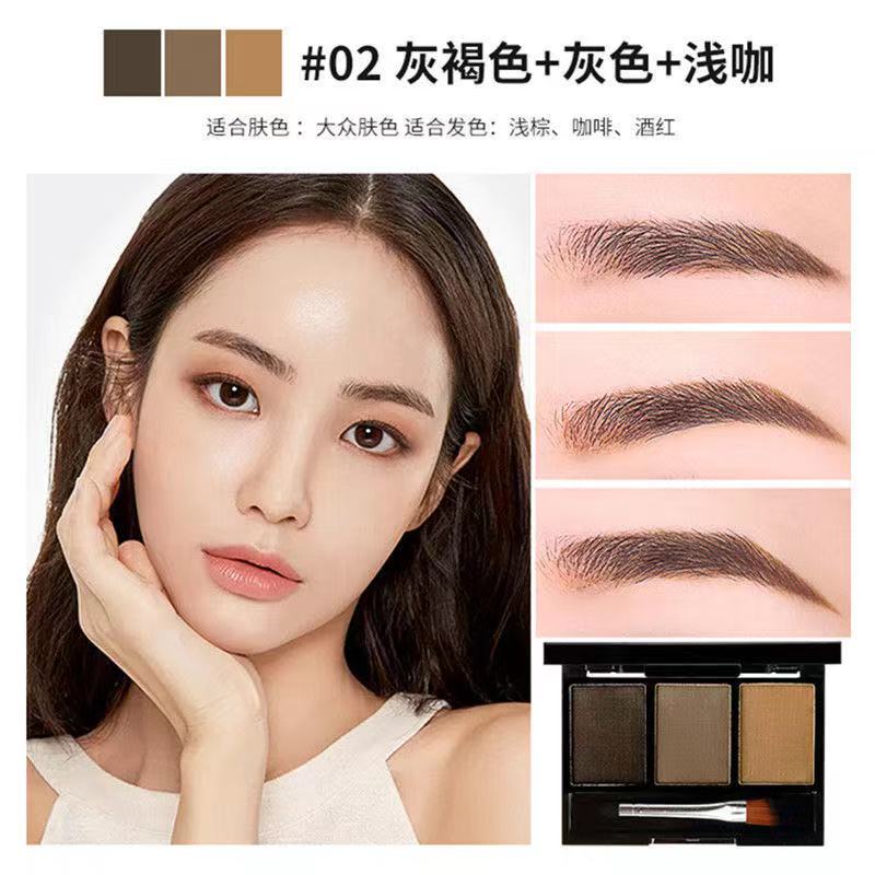 Bảng phấn kẻ lông mày LAMEILA 3 màu chống thấm nước dành cho trang điểm