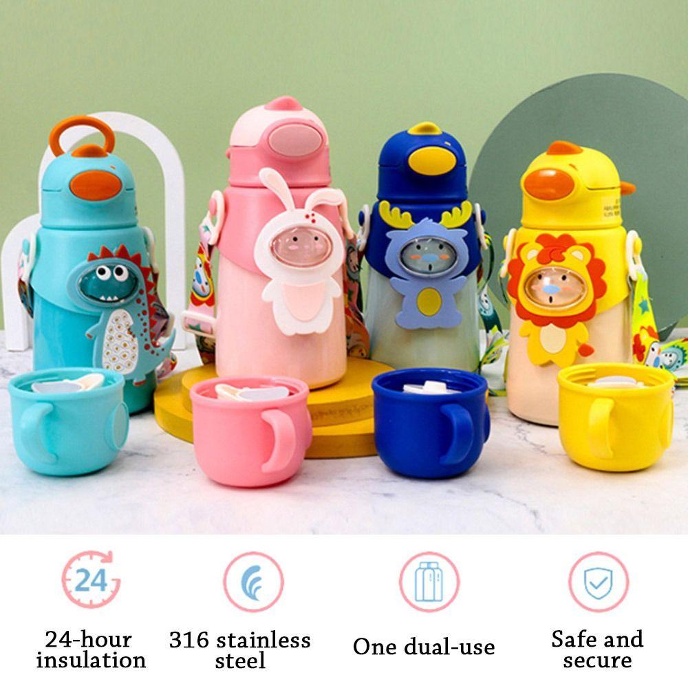 PISTA Bình Nước Giữ Nhiệt Kèm Ống Hút 500ML