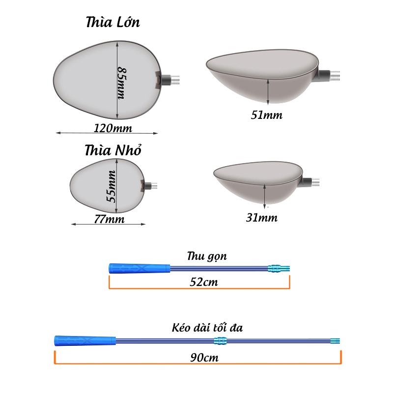 Thìa Xả Mồi, Thìa Ném Mồi Câu Cá Hỗ Trợ Làm Ổ Câu Đài - AA84