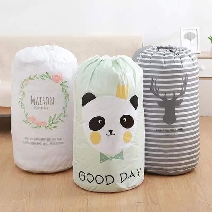 Túi đựng quần áo cỡ lớn , túi đựng chăn có dây rút chống nước, hình trụ tròn túi đựng đồ tiện lợi.
