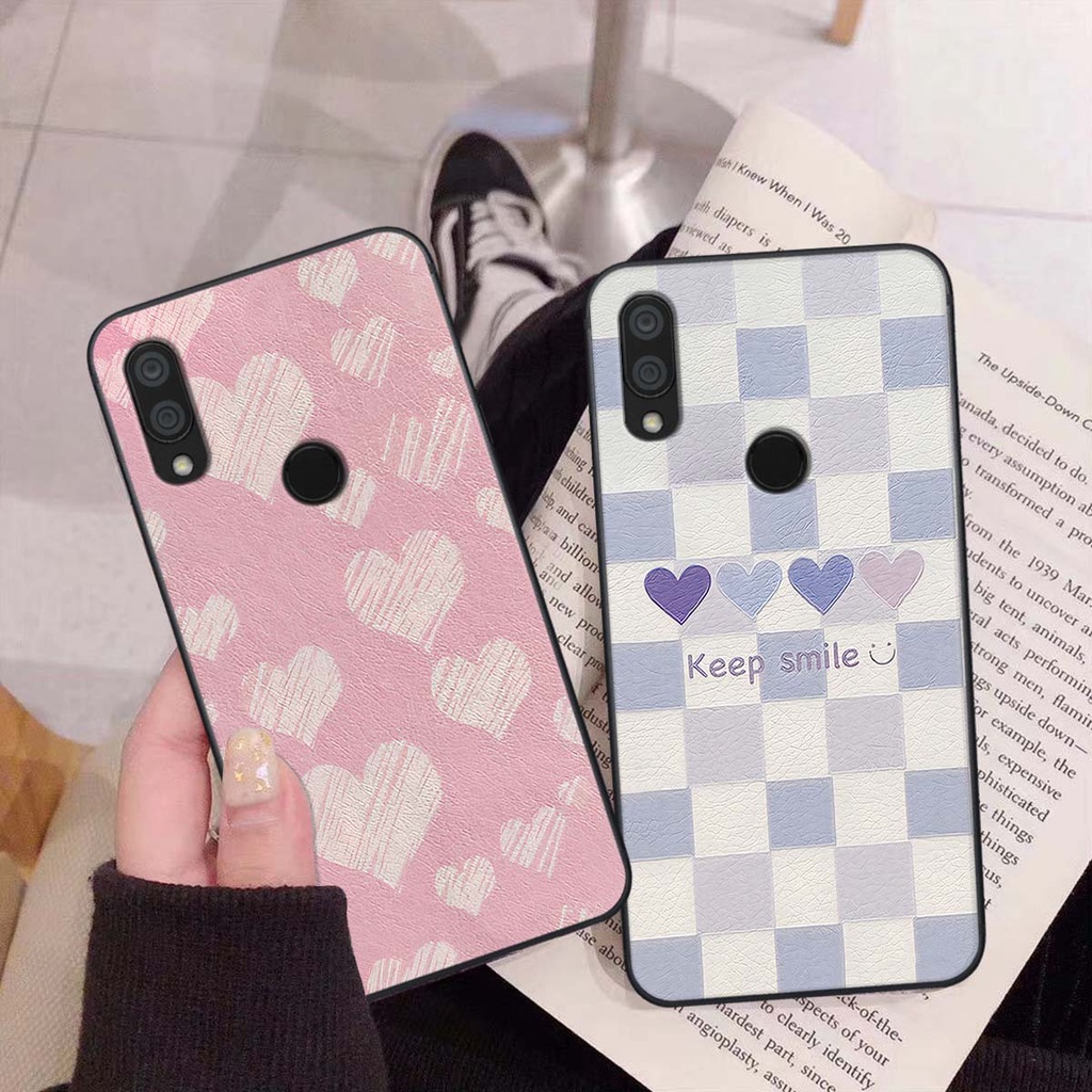 Ốp Xiaomi Redmi 7 caro trái tim cá tính, thời trang siêu đẹp, siêu phong cách