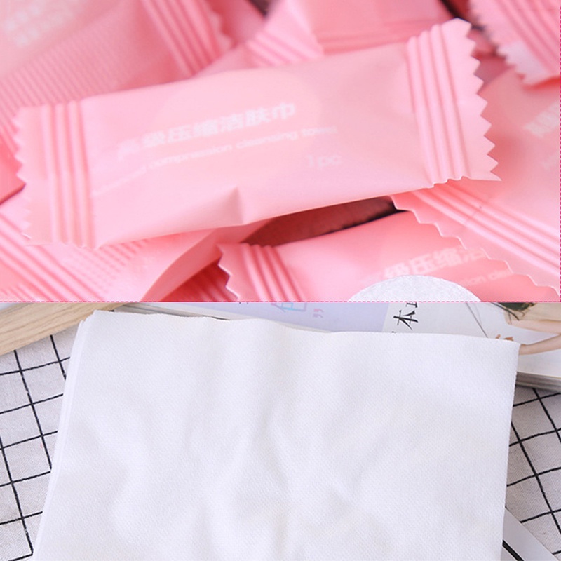 Set 1 / 10 Khăn Giấy Nén Bằng Vải Không Dệt Dùng Một Lần Tiện Dụng