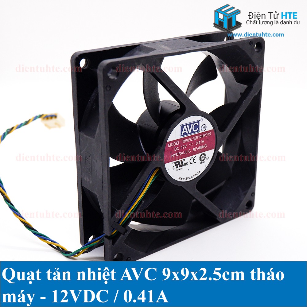 Quạt tản nhiệt AVC 9x9x2.5cm 12V 0.41A - Tháo máy [HTE Quy Nhơn CN2]