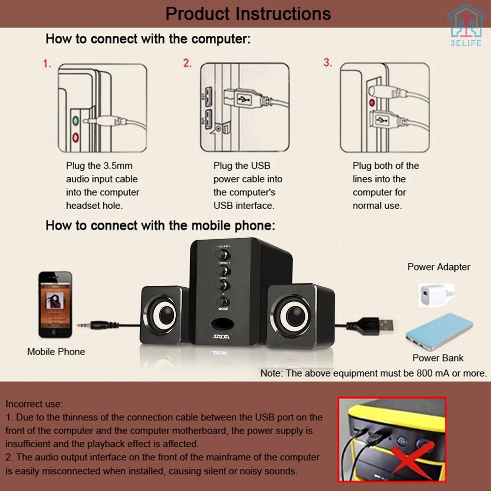 Bộ Loa Có Dây Usb Sada D-202 Chuyên Dụng