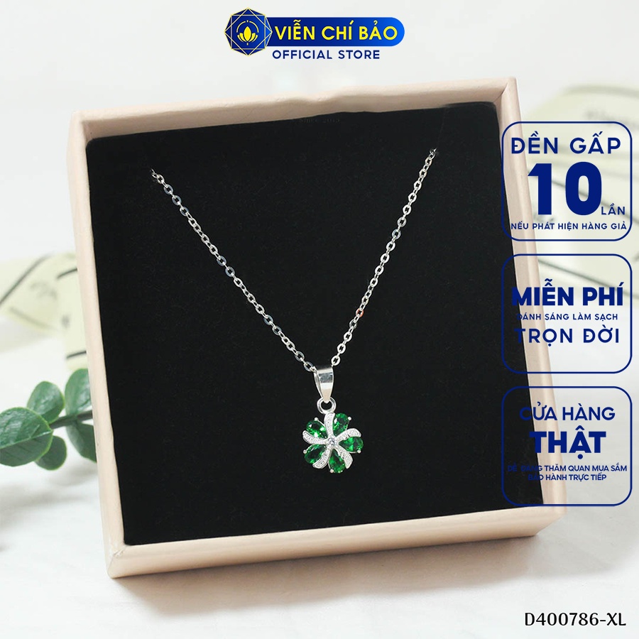Dây chuyền bạc nữ mặt hoa bách nhật nhiều màu chất liệu bạc 925 thời trang phụ kiện trang sức Viễn Chí Bảo D400786