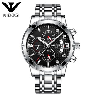 Đồng hồ nam Nibosi 2356 dây thép đầy lôi cuốn lịch lãm