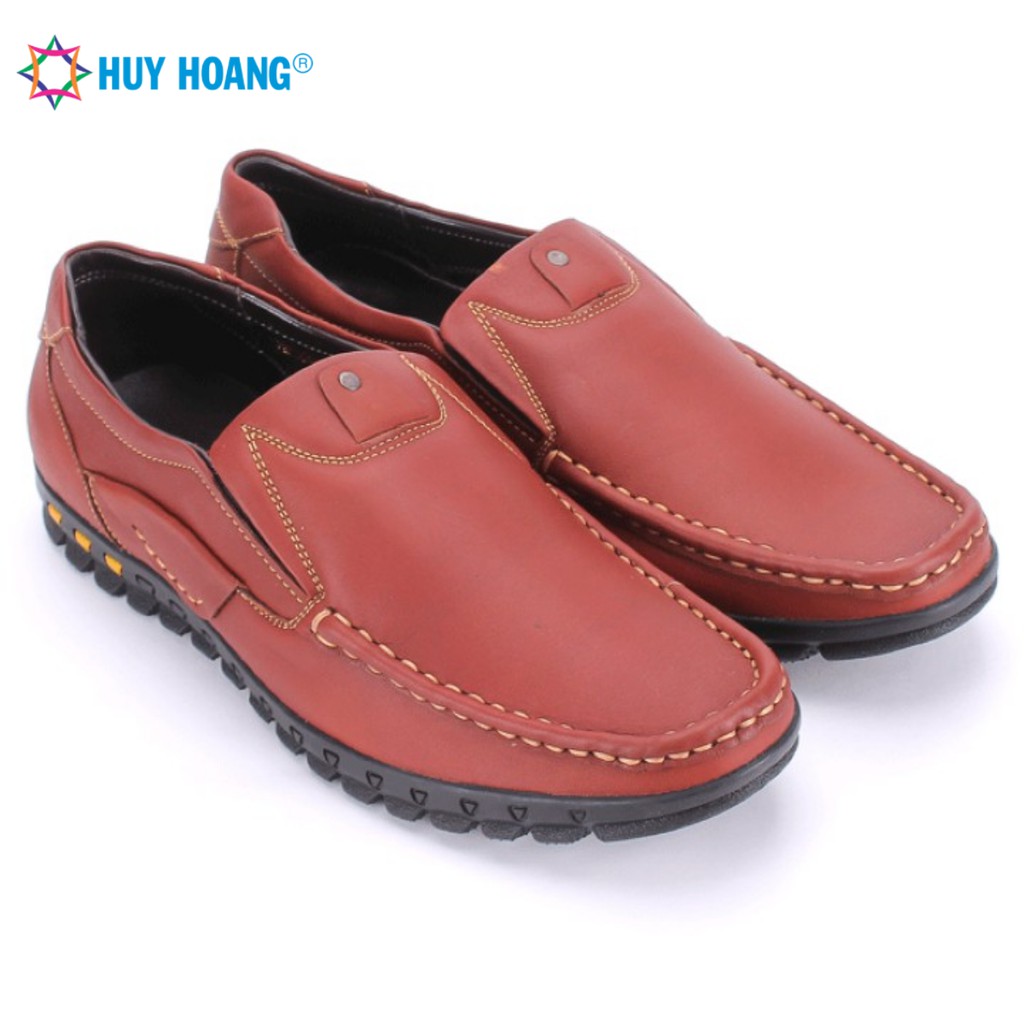 Giày mọi nam da bò màu nâu đỏ LS7707