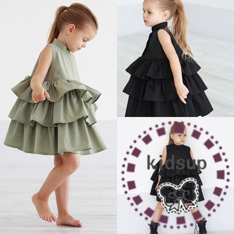 Đầm tutu phối bèo phong cách dự tiệc kiểu công chúa cho bé gái