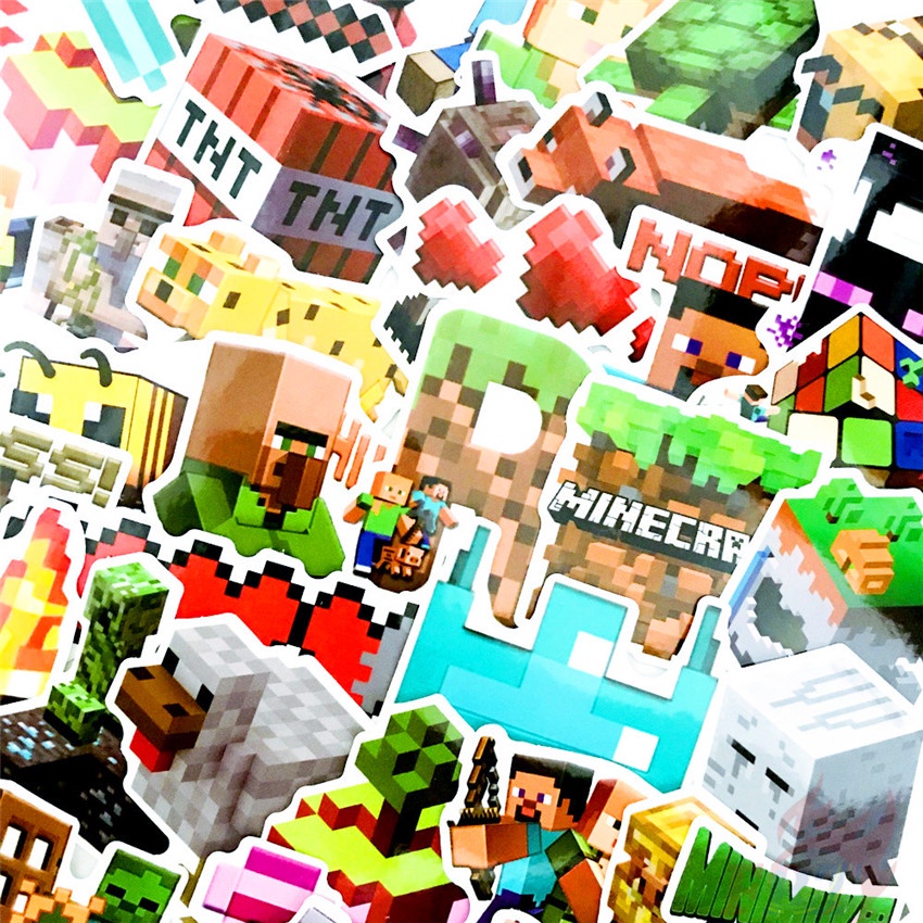 Bộ 50 Miếng Dán Họa Tiết Minecraft - Series 07 Thời Trang Dùng Trang Trí Diy