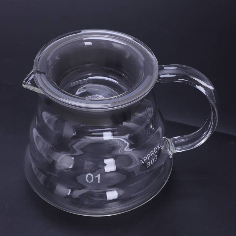 V60 Pour Over Glass Range Drip Coffee Pot Percolator Clear 360Ml