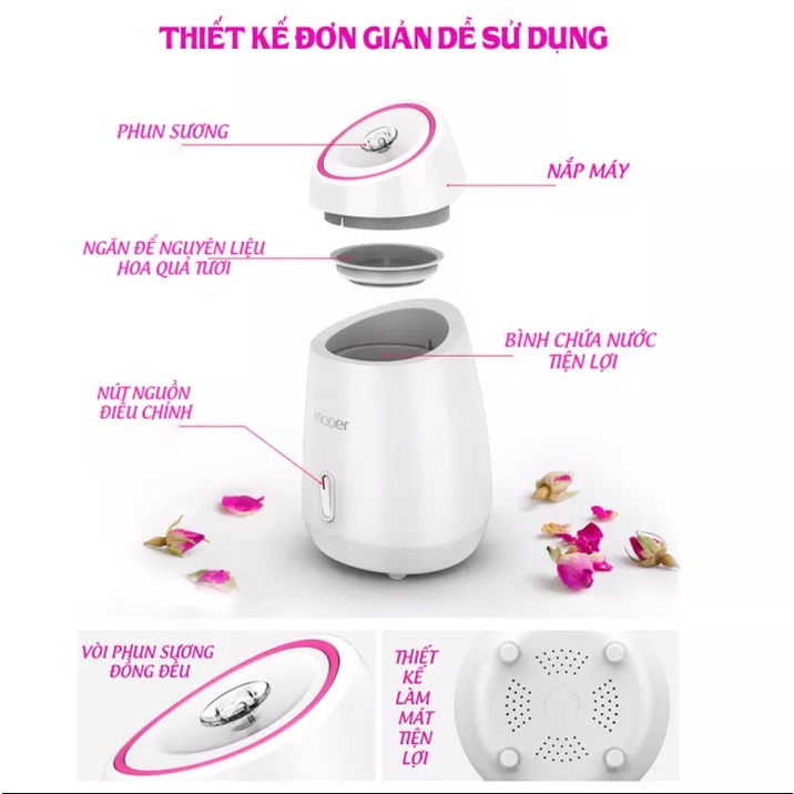 MÁY XÔNG DA MẶT MAOER THẢO DƯỢC,HOA QUẢ TƯƠI TỰ ĐỘNG 2 IN 1 - TẶNG KÈM MẶT NẠ