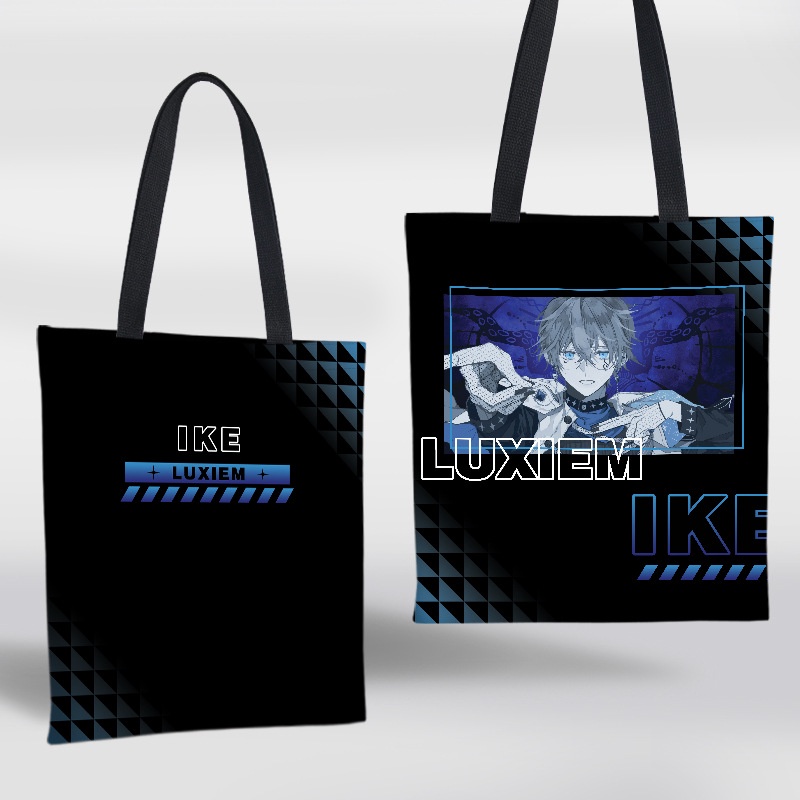 Hobby LUXIEM Túi Xách Tote Canvas In Hình Anime NIJISANJI Vox Mysta Ike Thời Trang Làm Quà Tặng