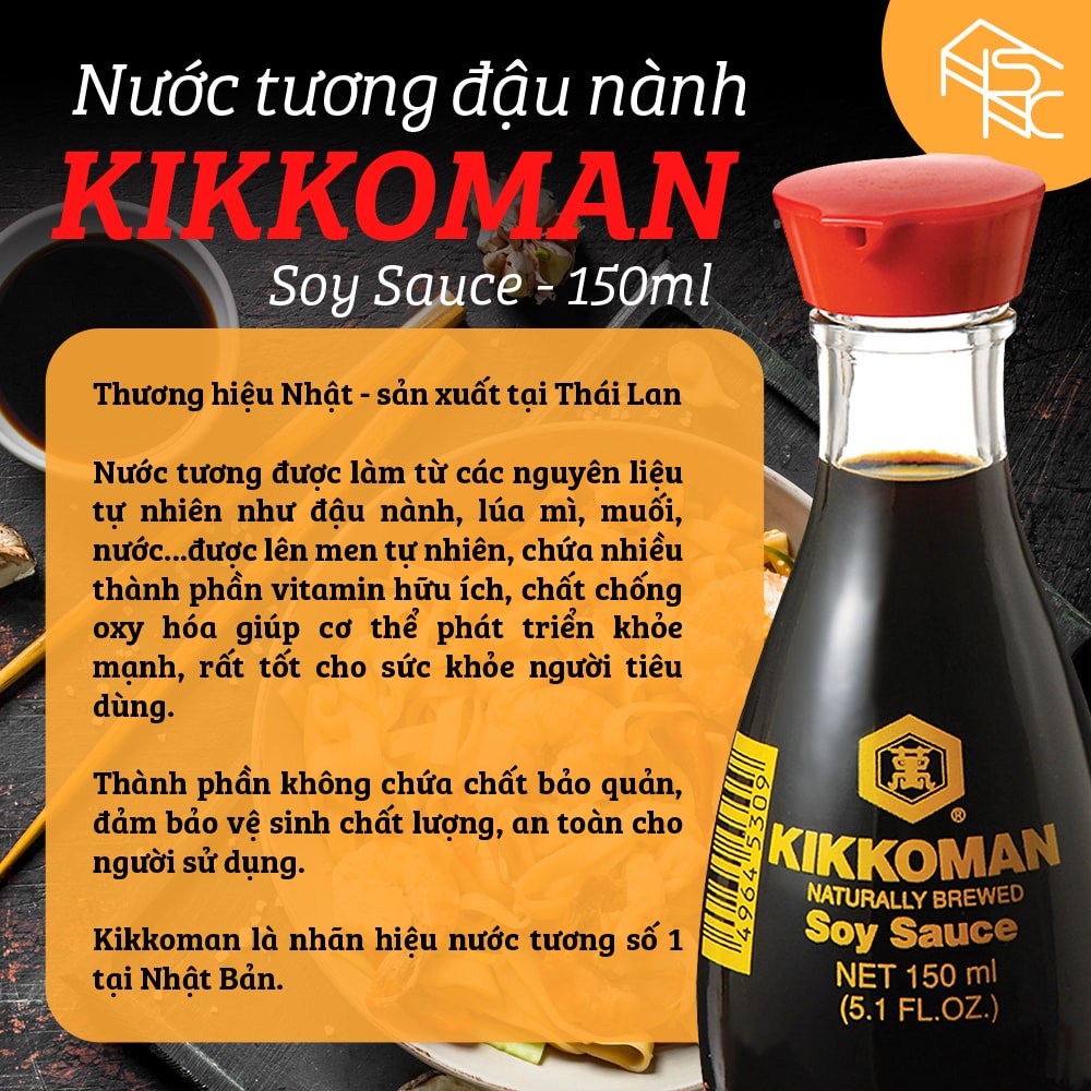 Nước tương soy sauce hiệu Kikkoman (chai thủy tinh) 150ml - 250ml