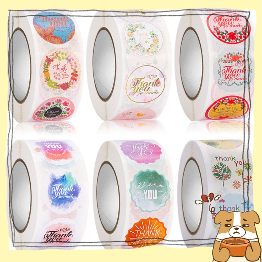 Cuộn 500 Nhãn Dán Hình Tròn In Chữ Thank You Dùng Để Trang Trí Sổ Tay/Nhật Ký