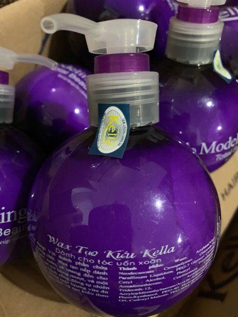 FREESHIP Wax tạo lọn giữ nếp tạo kiểu tóc uốn xoăn Kella 200ml ( màu tím )giữ nếp tóc lâu,bồng bềnh và mềm mượt .