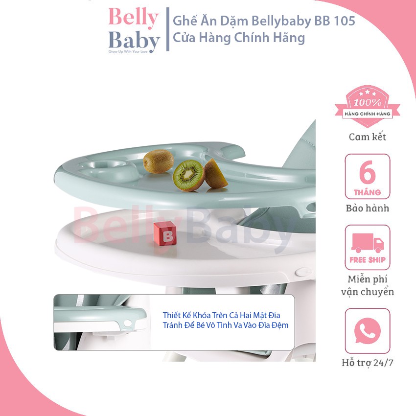 { FREESHIP } Ghế Ăn Dặm BellyBaby BB105 Phiên Bản 2021 FULL Phụ Kiện - Có Bánh Xe - An Toàn - Tiện Lợi - BellyBaby