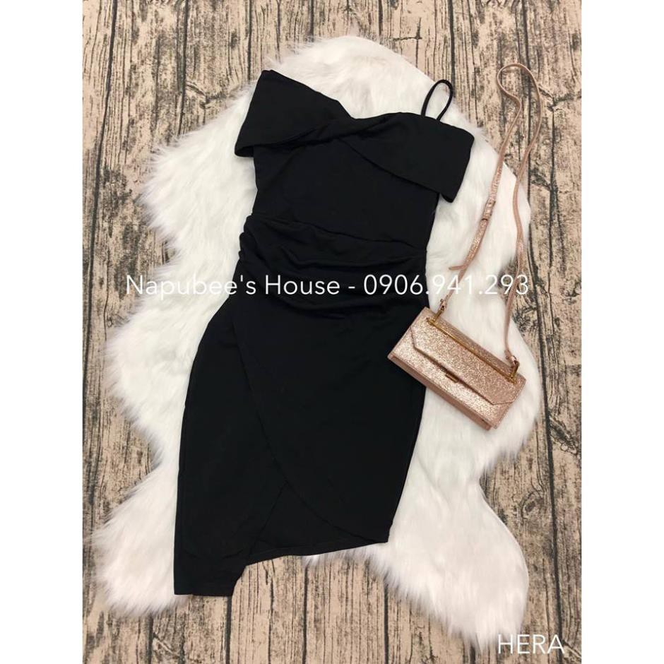 [SALE LỖ] Đầm dự tiệc Hera dress - Đầm body vạt xéo nhún bèo hàng thiết kế 👗 *