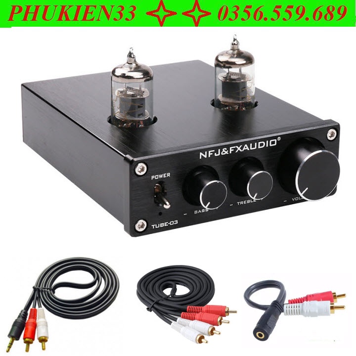 Bộ Tiền Khuếch Đại Âm Thanh HiFi Mini FX-AUDIO TUBE-03, Bộ Khuếch Đại Ống Chân Không 6K4 tặng kèm quà tặng 99k