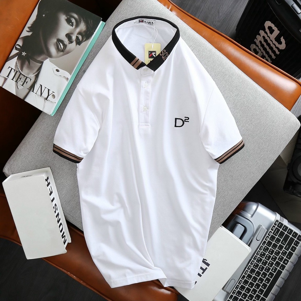 Áo Thun POLO Thêu Chữ D2 Chất COTTON Co Dãn Thời Trang Cực Đẹp