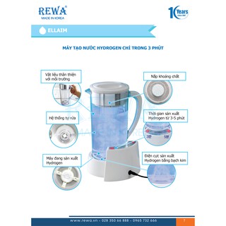 Máy tạo nước Hydrogen Ellaim Rewa - Hàng Chính Hãng