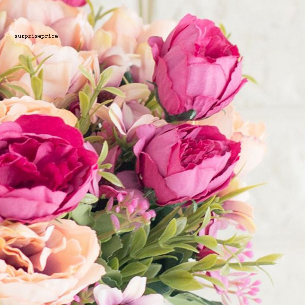 Hoa Mẫu Đơn Giả Bằng Lụa Dùng Trang Trí Phòng Khách/Tiệc Cưới