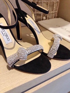 Sandal cao gót quai nơ đá siêu sang fullbox