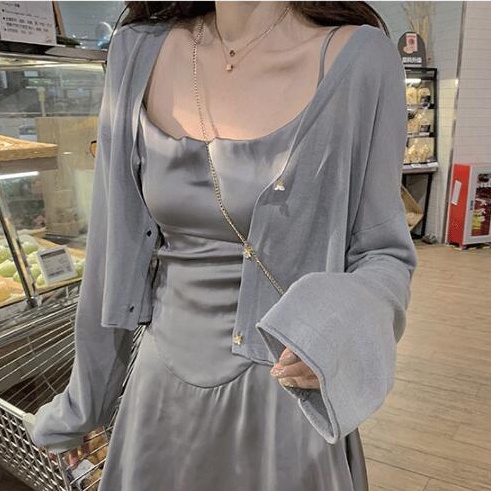 Áo Khoác cardigan Chống Nắng Dệt Kim Tay Dài Dáng Rộng Thời Trang Mùa Hè Cho Nữ