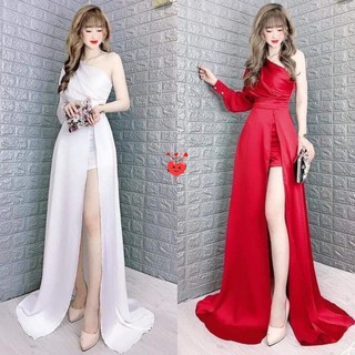 Đầm xòe dự tiệc tay cách điệu